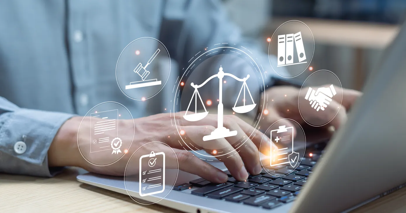 lawyer using laptop